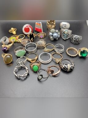 25+ Ring Lot Mixed Costume Boho Statement Novelty All Styles